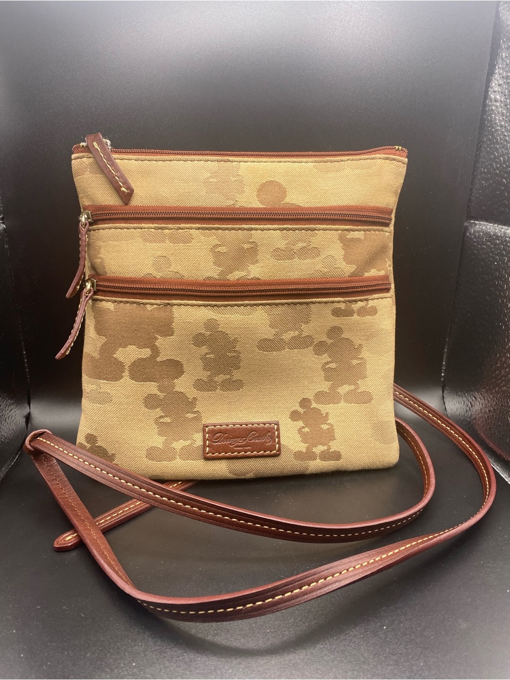 Disney Dooney & Bourke Tonal Mickey Triple Zip Crossbody Bag Retired